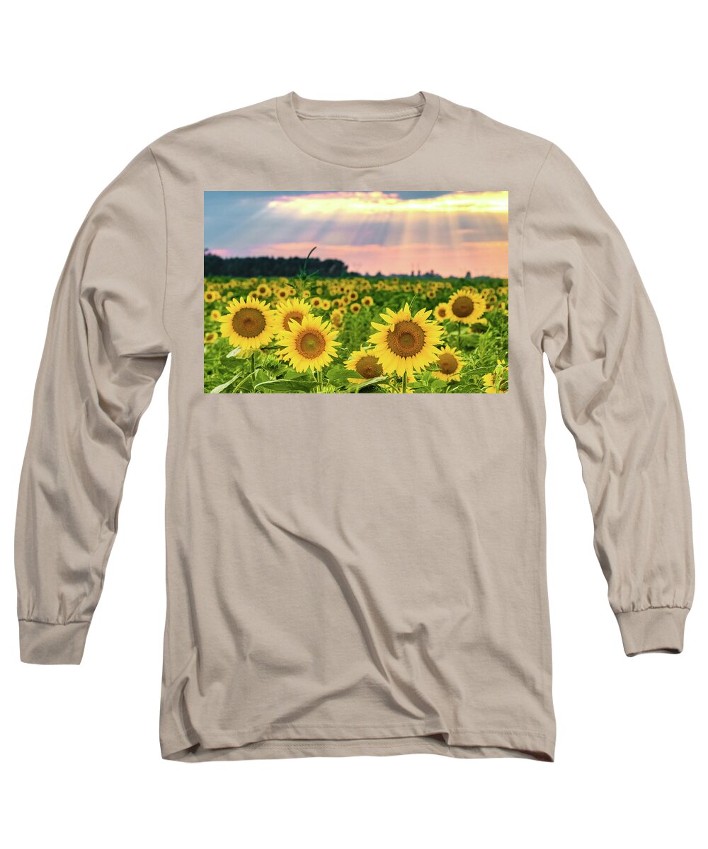 Photography Long Sleeve T-Shirt featuring the photograph Sun Ray Sunflower by Joe Kopp