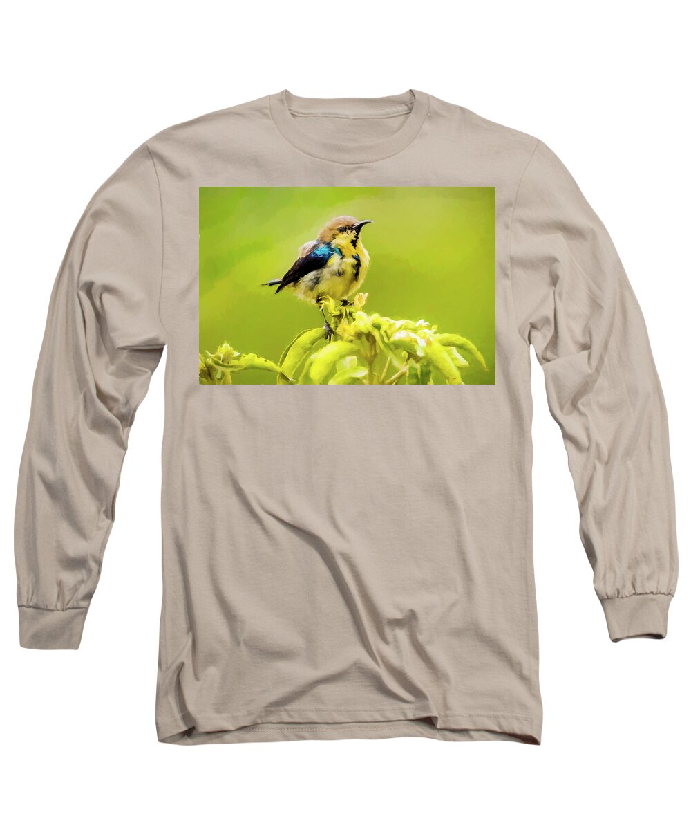 Bird Long Sleeve T-Shirt featuring the digital art Sunbird by Pravine Chester