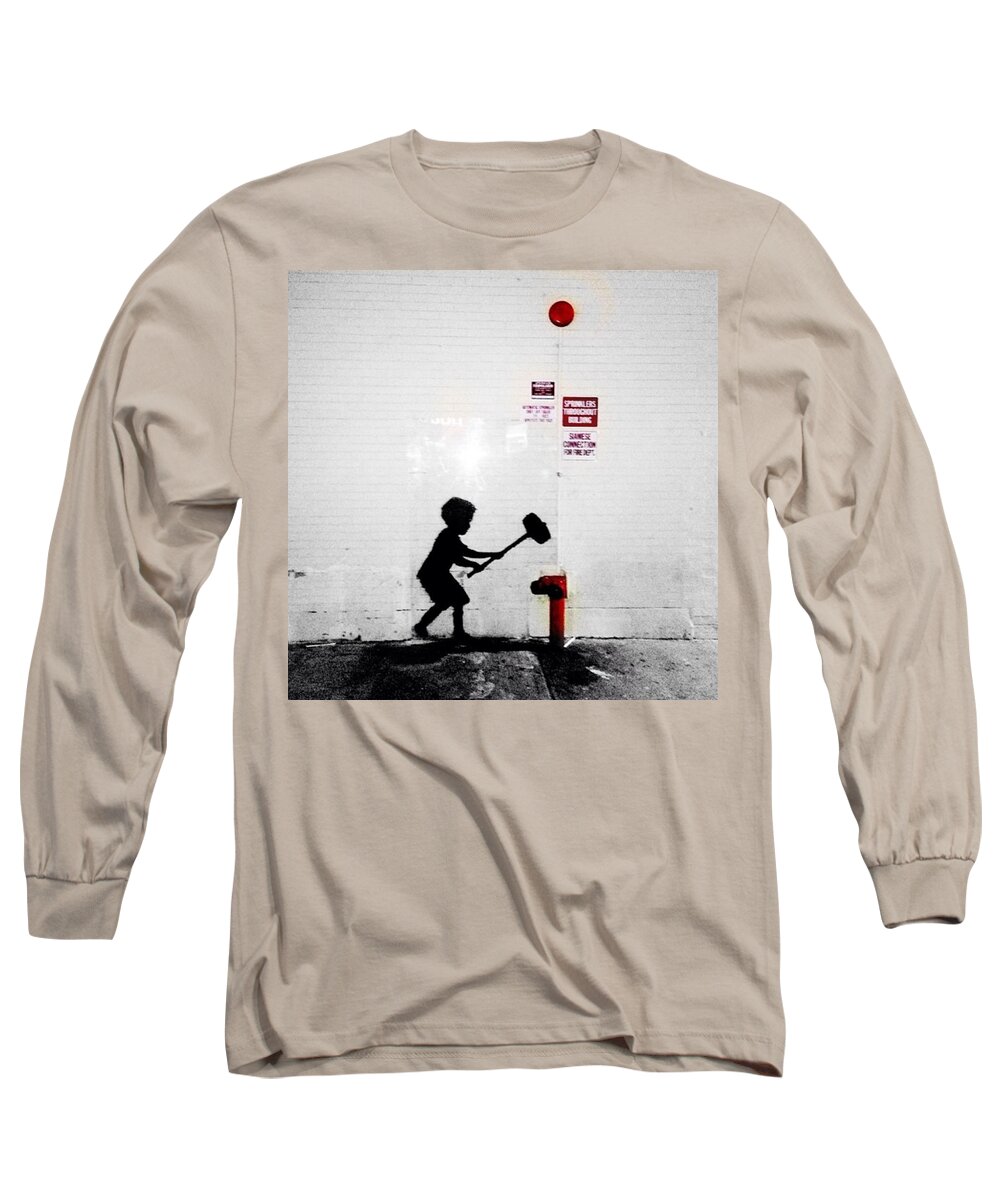 Banksy Long Sleeve T-Shirt featuring the photograph Sunday's #banksy #betteroutthanin by Allan Piper