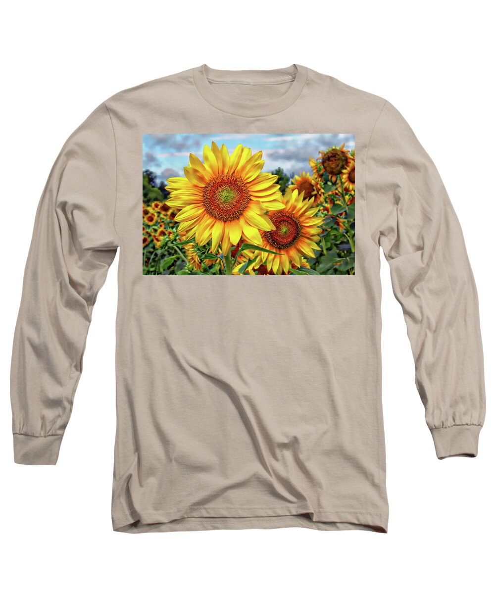 Sunflower Long Sleeve T-Shirt featuring the photograph Sunflower Field by Jessica Brawley