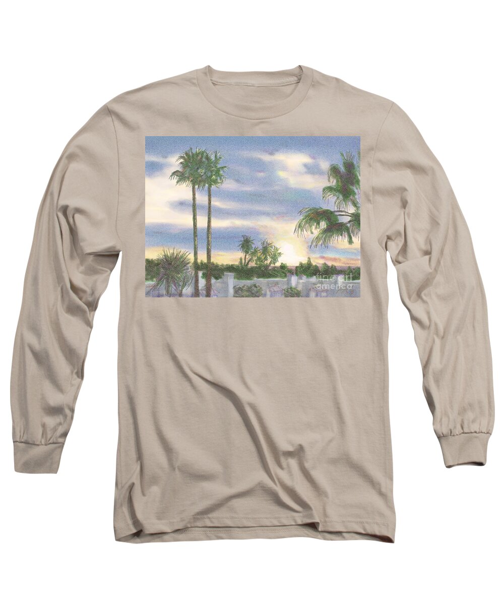 Landscape Long Sleeve T-Shirt featuring the painting Sunrise in Andalusia by Horst Rosenberger