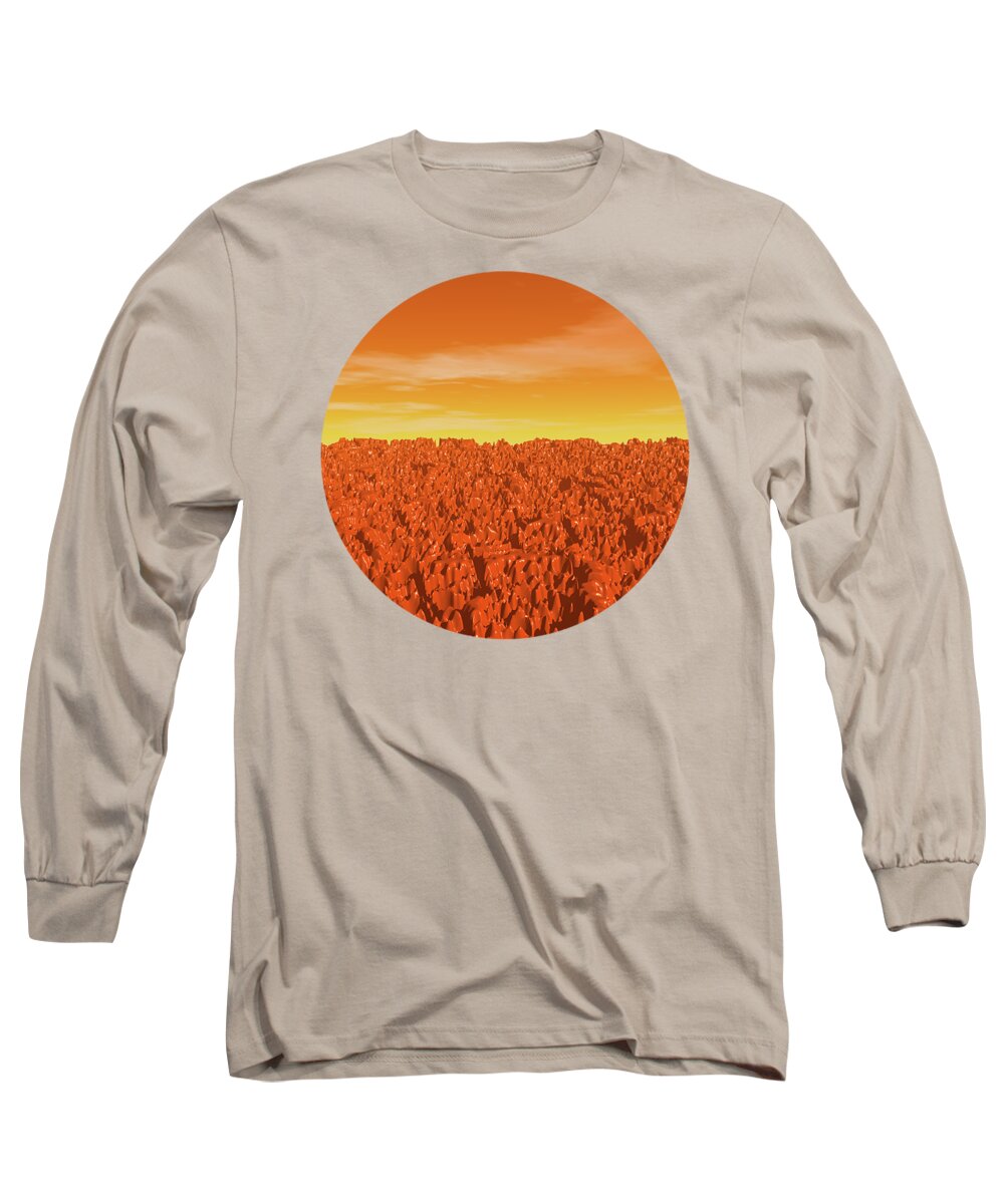 Mars Long Sleeve T-Shirt featuring the digital art Sunrise On Planet Mars by Phil Perkins