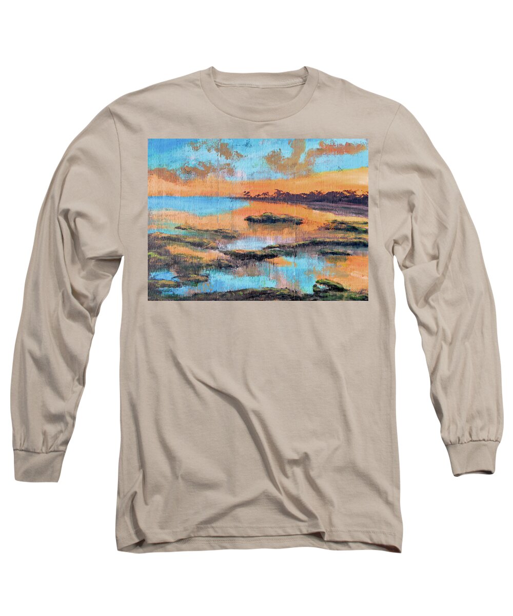  Long Sleeve T-Shirt featuring the painting Sunset Key West by Ken Figurski