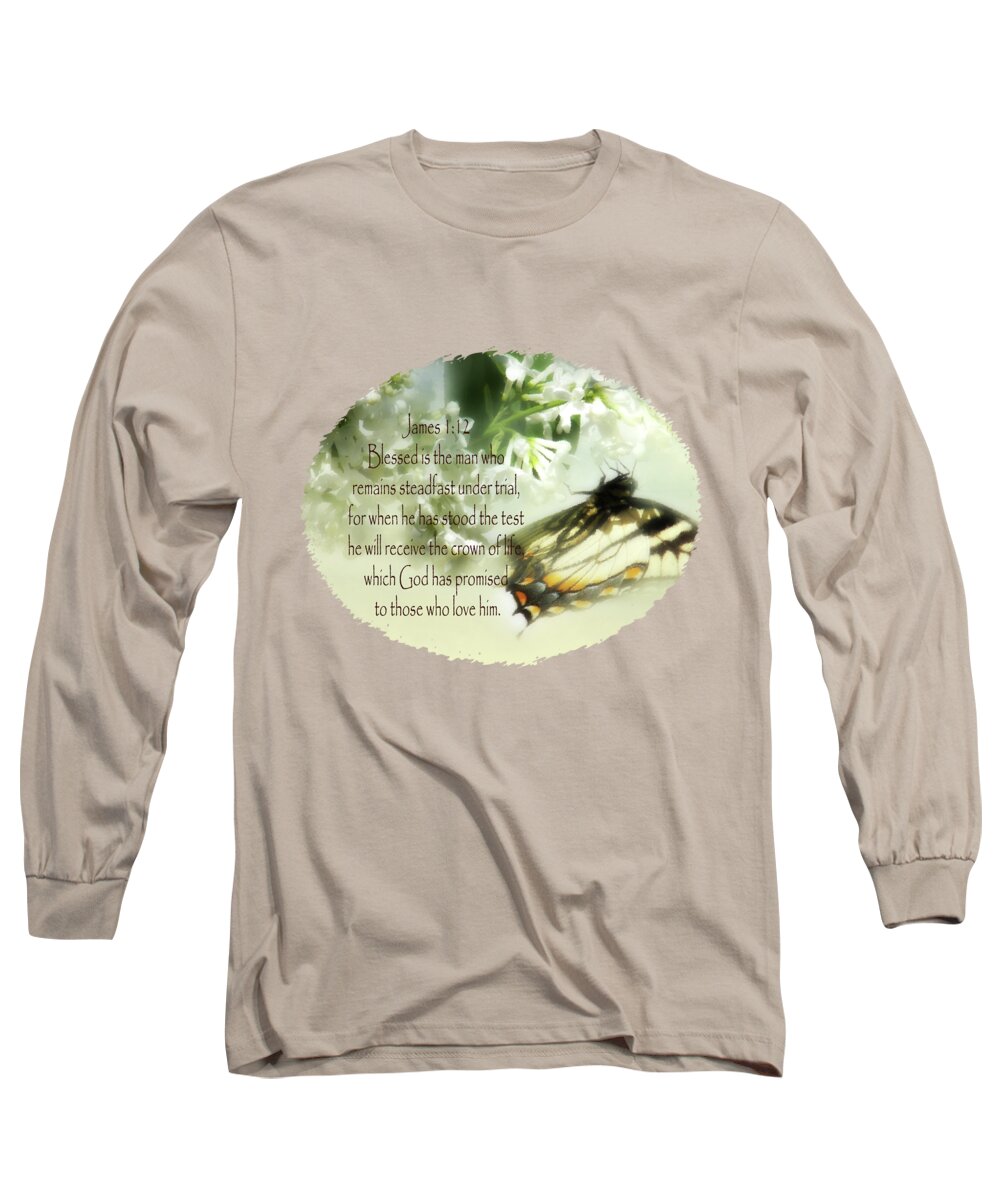 Swallowtail And Lilac Long Sleeve T-Shirt featuring the digital art Swallowtail and Lilac by Anita Faye