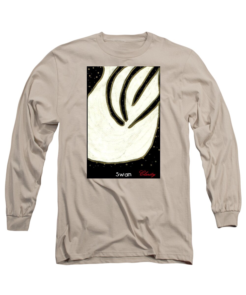 Swan Long Sleeve T-Shirt featuring the painting Swan by Clarity Artists