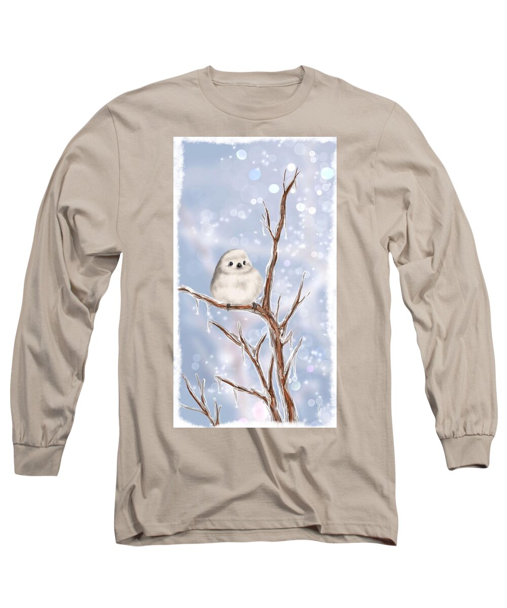 Cold Long Sleeve T-Shirt featuring the painting Sweet cold by Veronica Minozzi