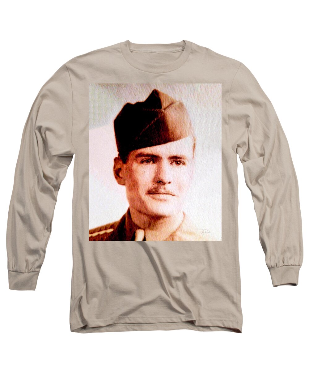 Wwii Long Sleeve T-Shirt featuring the digital art Tawson Clare Wall Avon WWII Hero by Joe Paradis