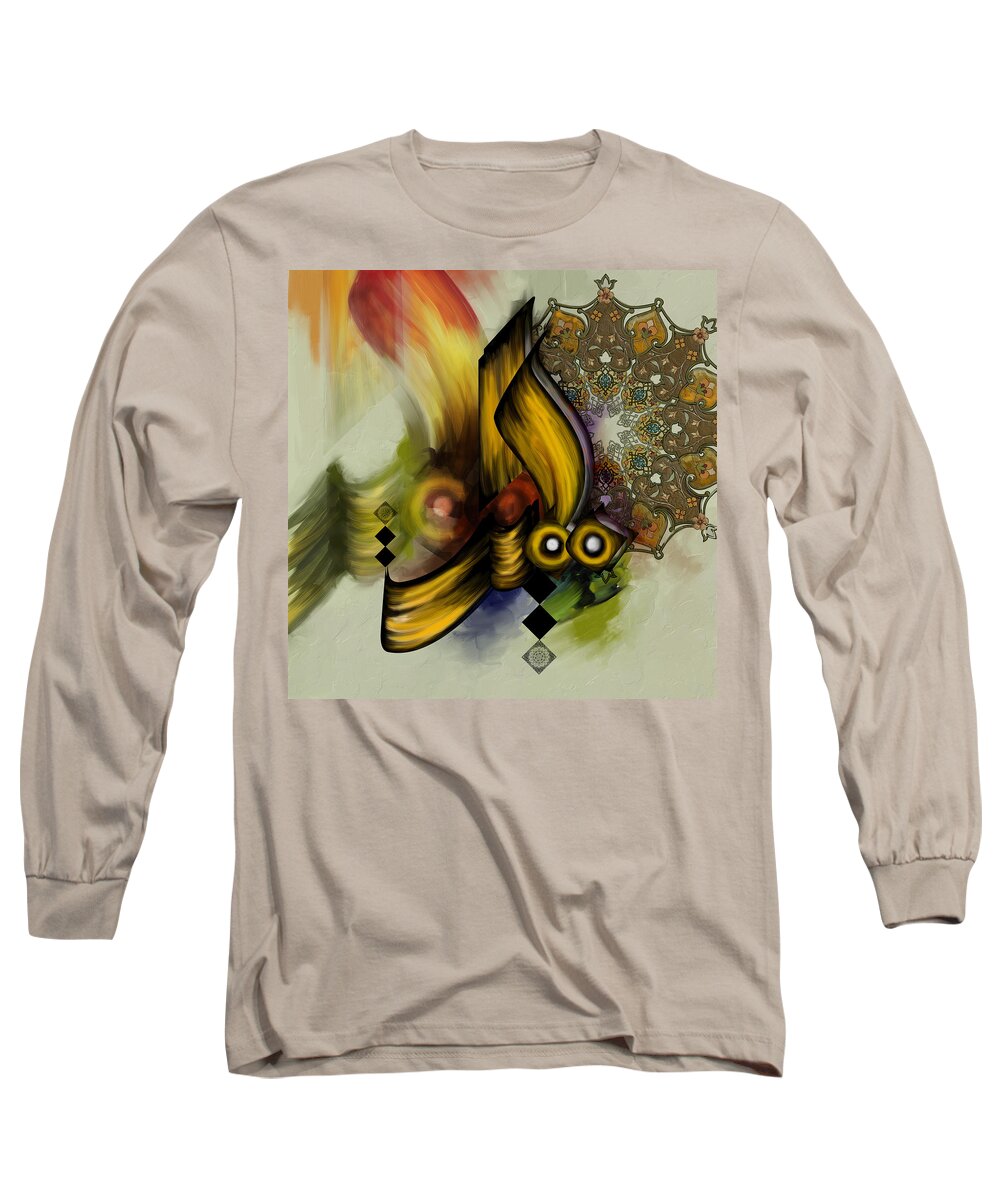 Kufic Calligraphy Long Sleeve T-Shirt featuring the painting TC Calligraphy 59 by Team CATF