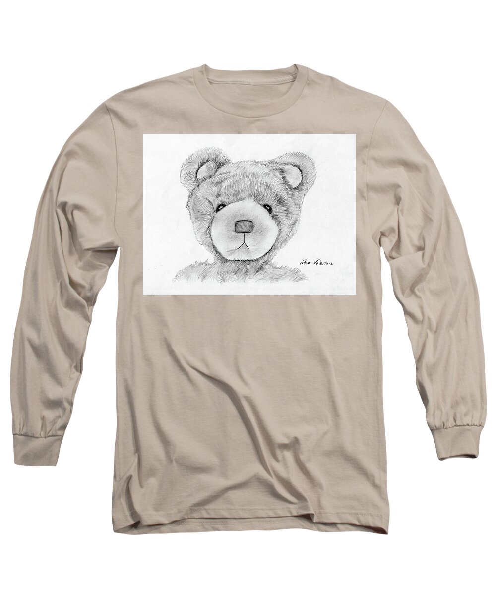 Ink Long Sleeve T-Shirt featuring the drawing Teddybear Portrait by Martin Valeriano
