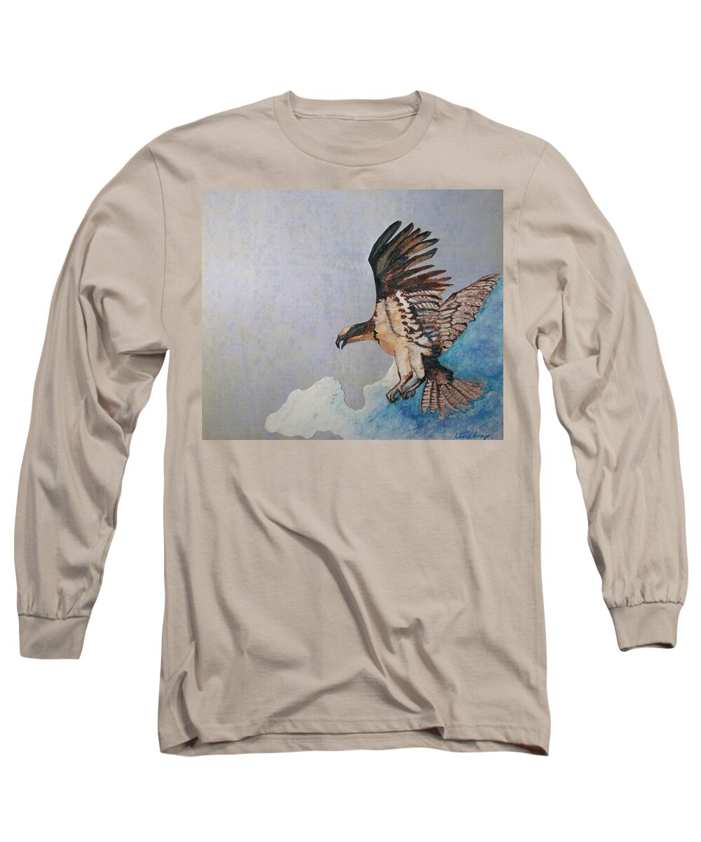 Birds Long Sleeve T-Shirt featuring the painting The Cloud Surfer by Patricia Arroyo