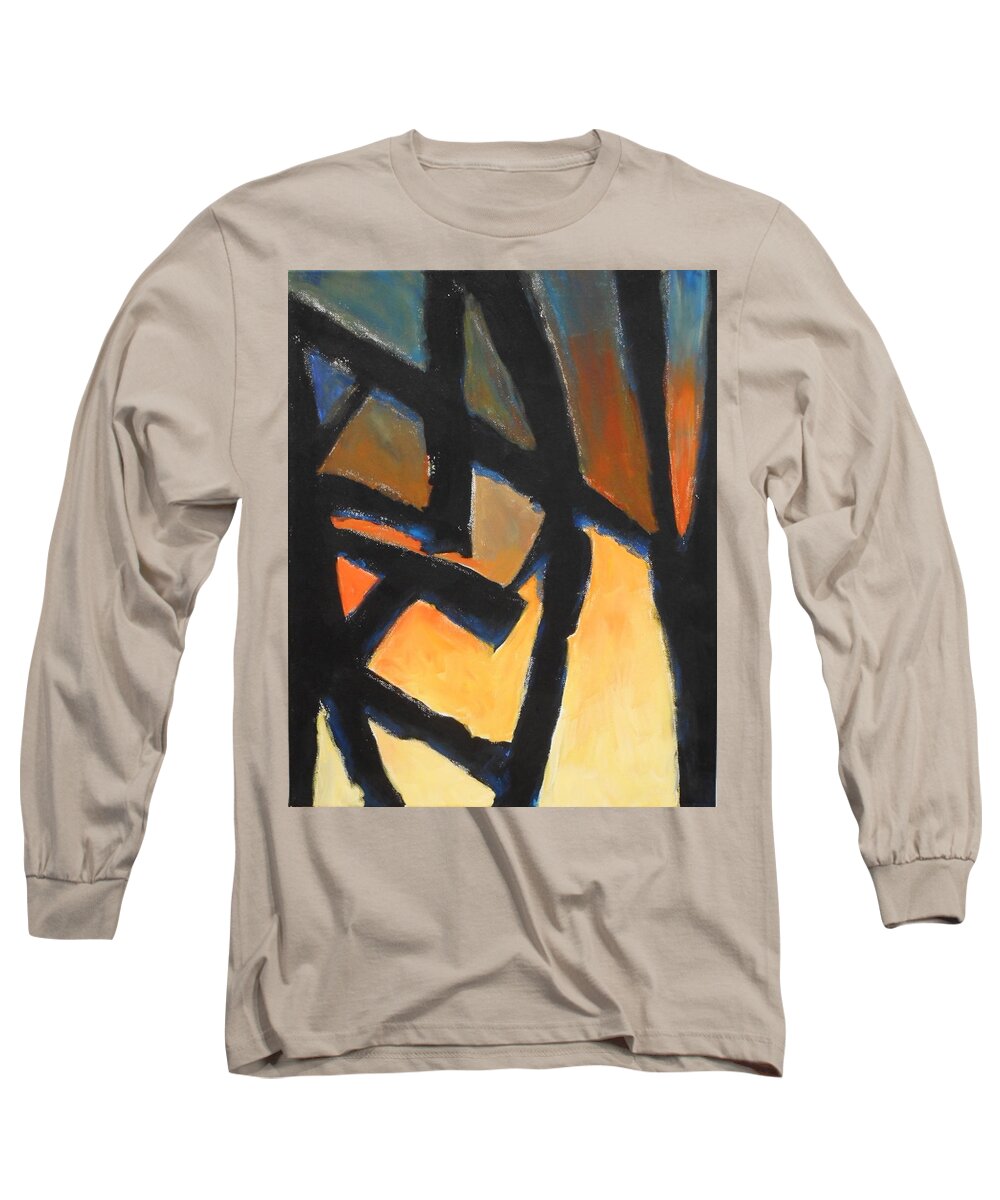 Abstract Long Sleeve T-Shirt featuring the painting The Day After by Sharon Cromwell