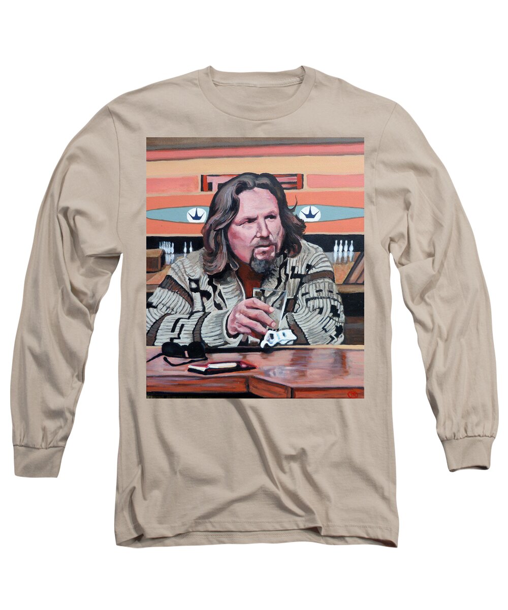 Dude Long Sleeve T-Shirt featuring the painting The Dude by Tom Roderick