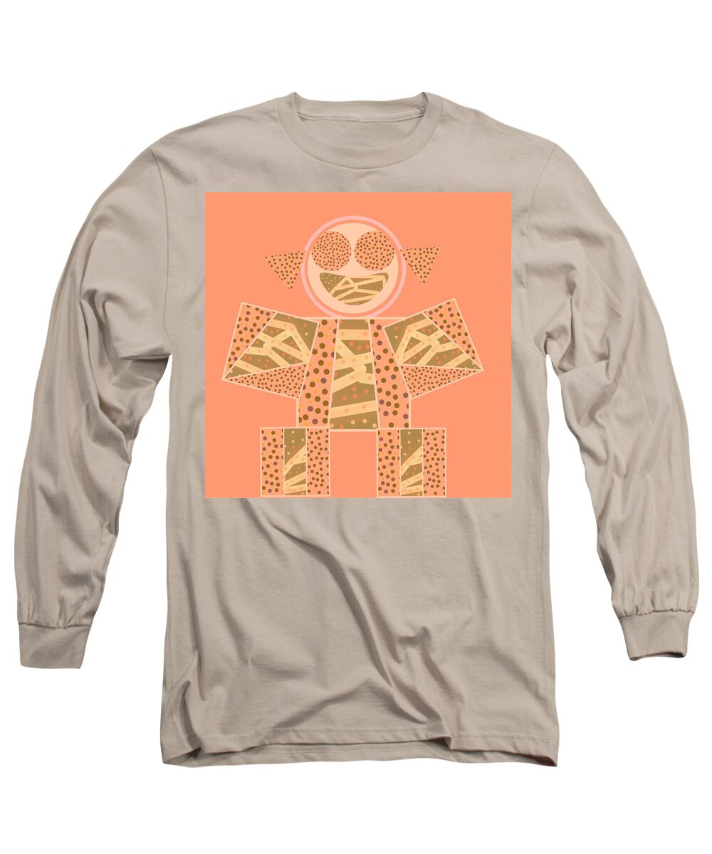 Robot Long Sleeve T-Shirt featuring the digital art The Full Body Of Finding Solace by Joan Ellen Gandy of The Art Of Gandy