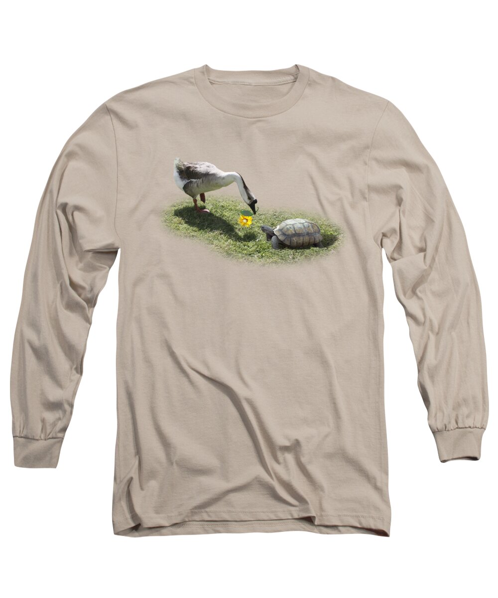 Bff Long Sleeve T-Shirt featuring the photograph The Goose and the Turtle by Gravityx9  Designs