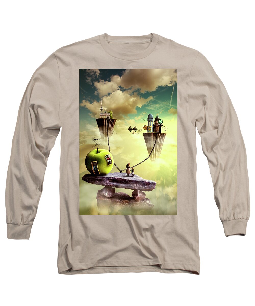 Balloon Long Sleeve T-Shirt featuring the digital art The place to be by Nathan Wright