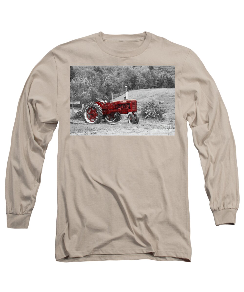 Tractor Long Sleeve T-Shirt featuring the photograph The Red Tractor by Aimelle Ml