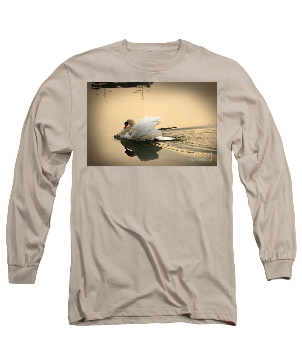 Swan Long Sleeve T-Shirt featuring the photograph The Ugly Duckling by Eena Bo