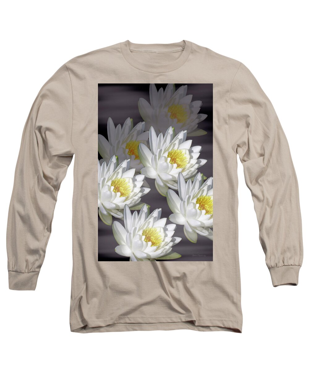 Water Lily Long Sleeve T-Shirt featuring the photograph The White Garden by Rosalie Scanlon