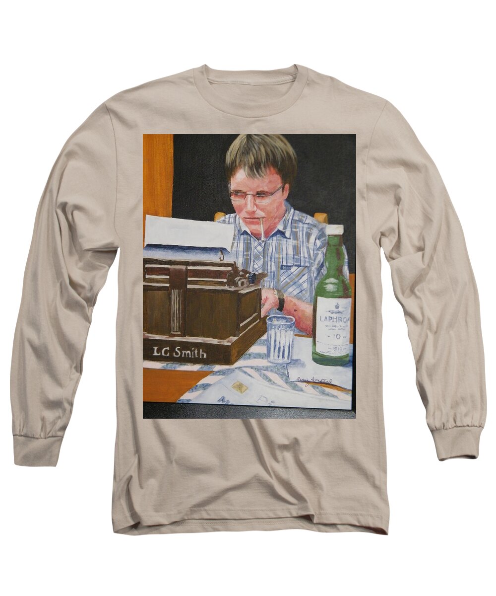 Writer Long Sleeve T-Shirt featuring the painting The Writer by Terry Honstead