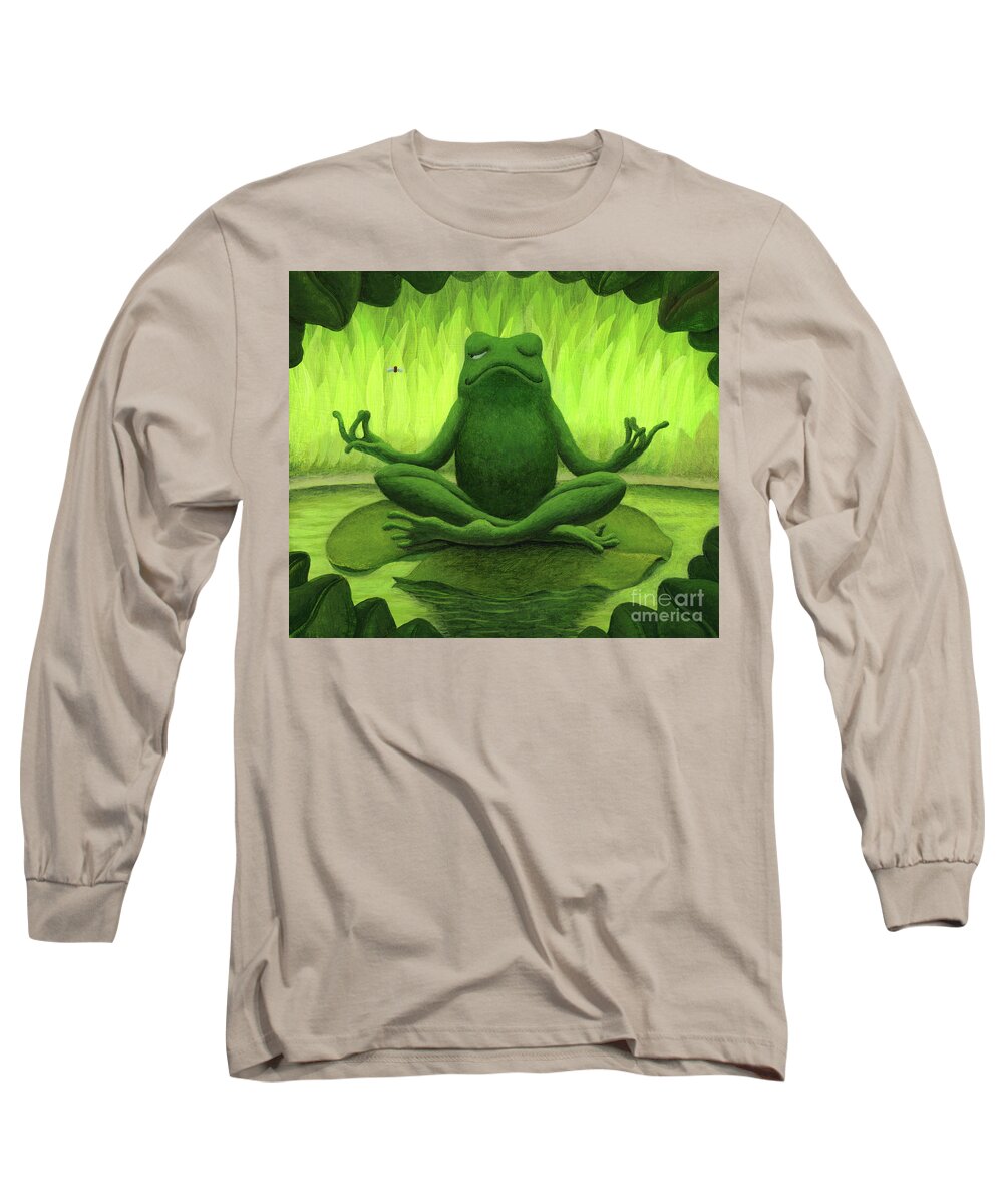 Frog Long Sleeve T-Shirt featuring the painting There Will Be Flies by Chris Miles