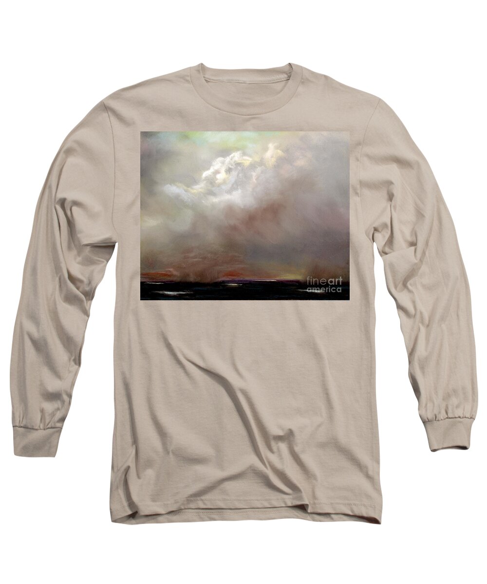 Cloud Painting Long Sleeve T-Shirt featuring the painting Things Are About to Change by Frances Marino