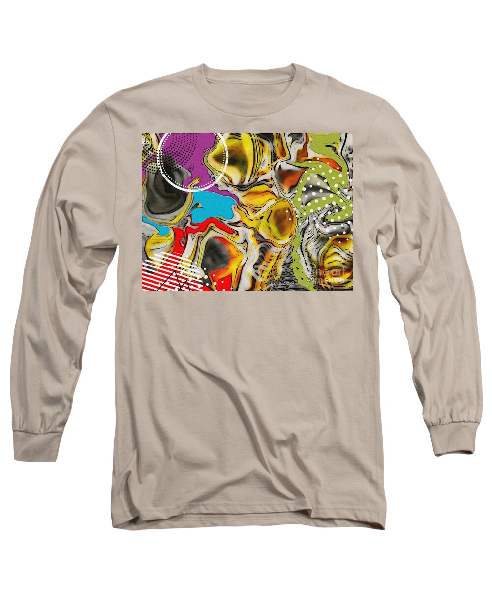 Abstract Long Sleeve T-Shirt featuring the digital art Good Vibes by Kathie Chicoine