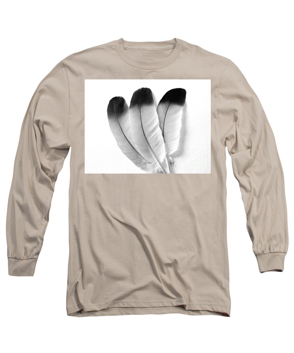 Photo Long Sleeve T-Shirt featuring the photograph Three Feathers by Marsha Heiken
