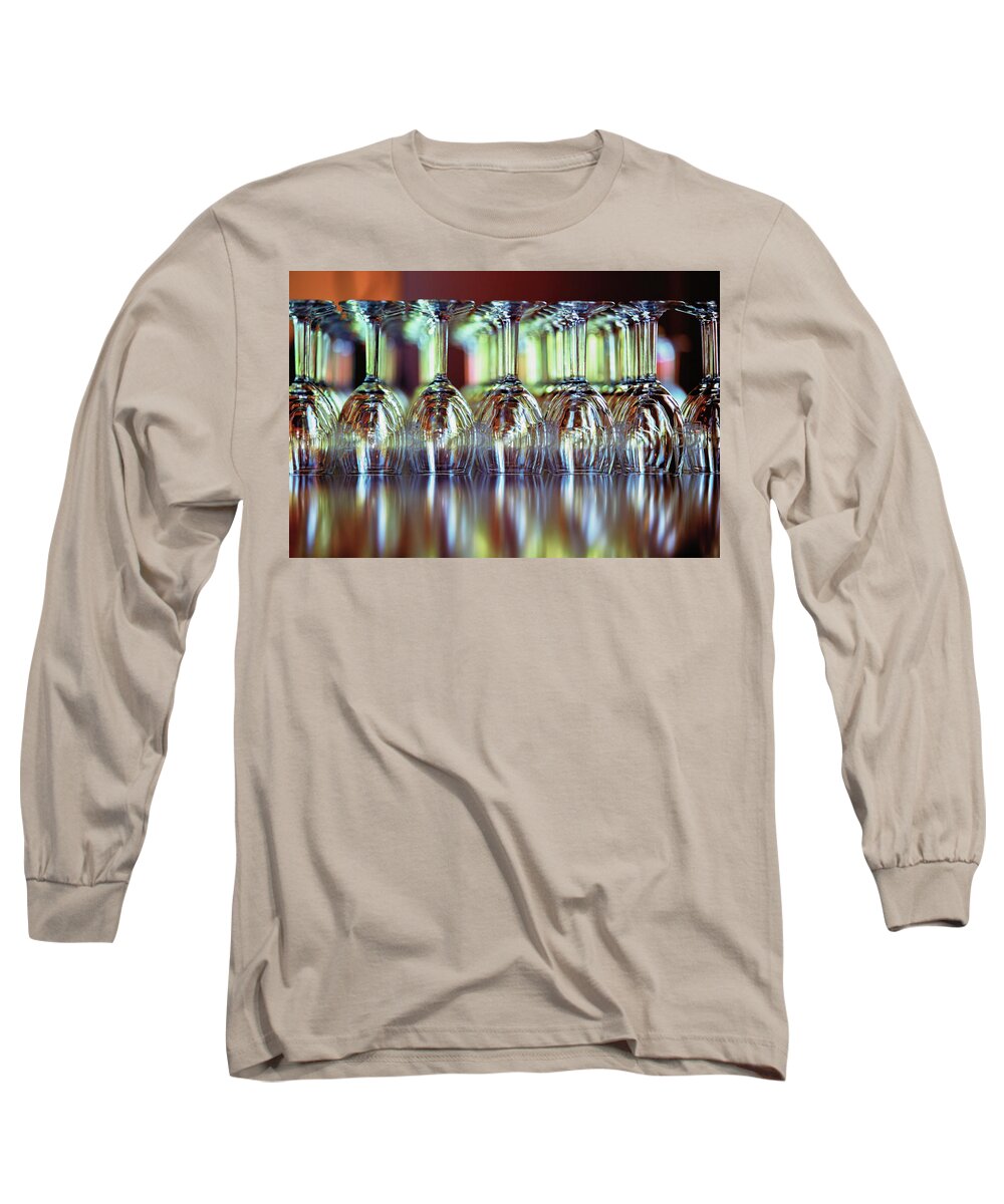 Glass Long Sleeve T-Shirt featuring the photograph Time For Wine by Bill and Linda Tiepelman