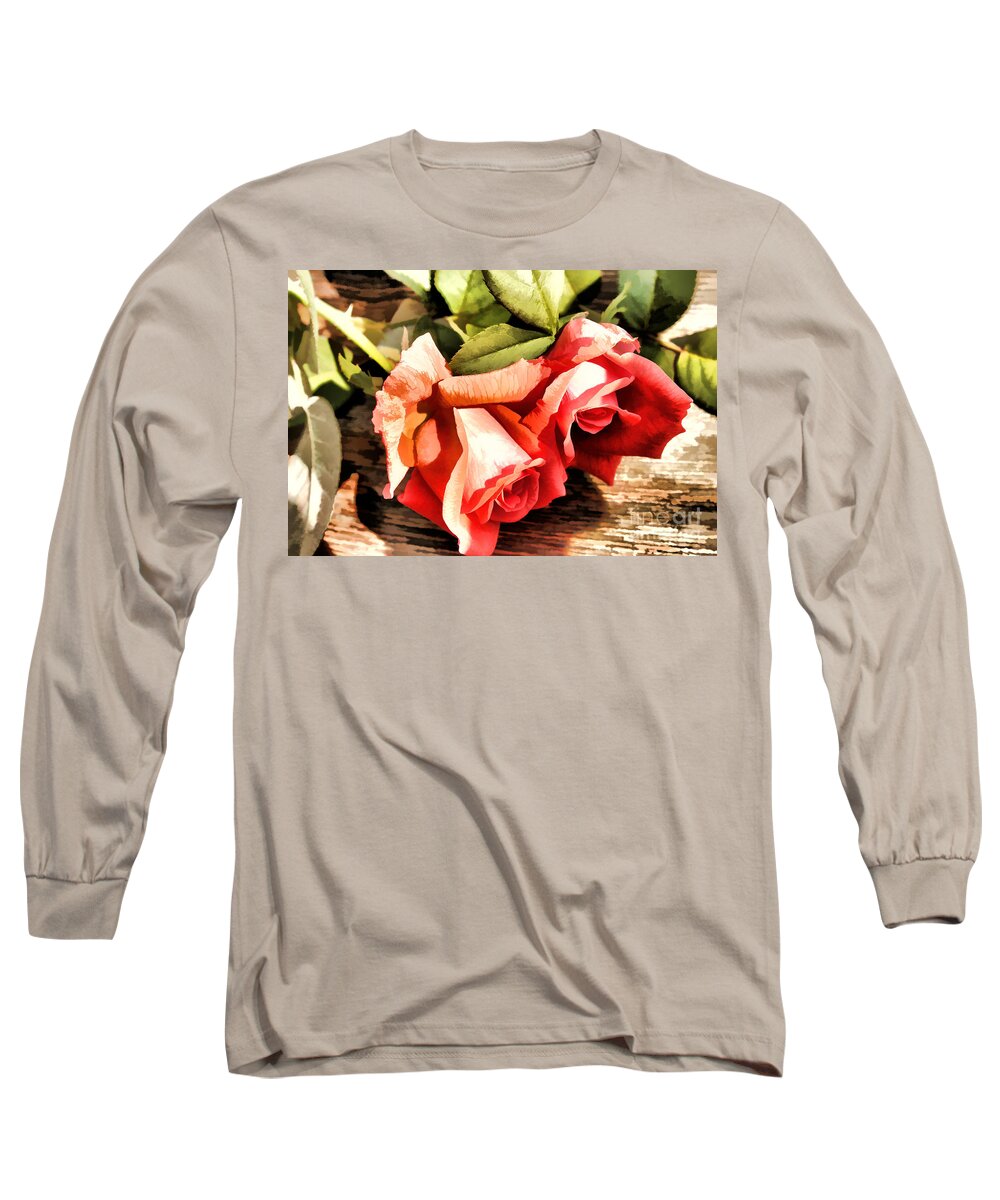Roses Long Sleeve T-Shirt featuring the photograph Timeless Tropicana Roses by Judy Palkimas