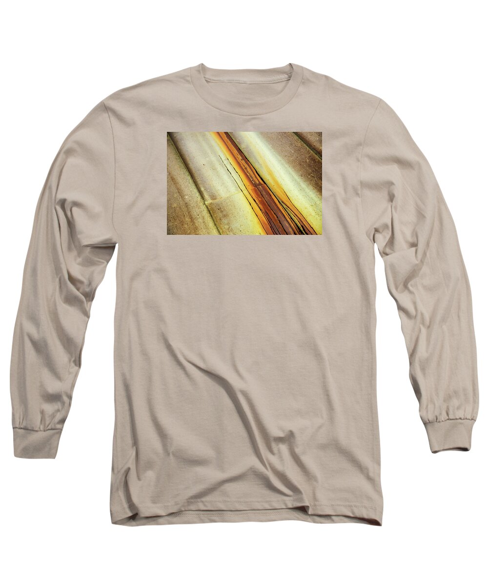 Abstract Long Sleeve T-Shirt featuring the photograph Tin Roof Abstract by Don Johnson