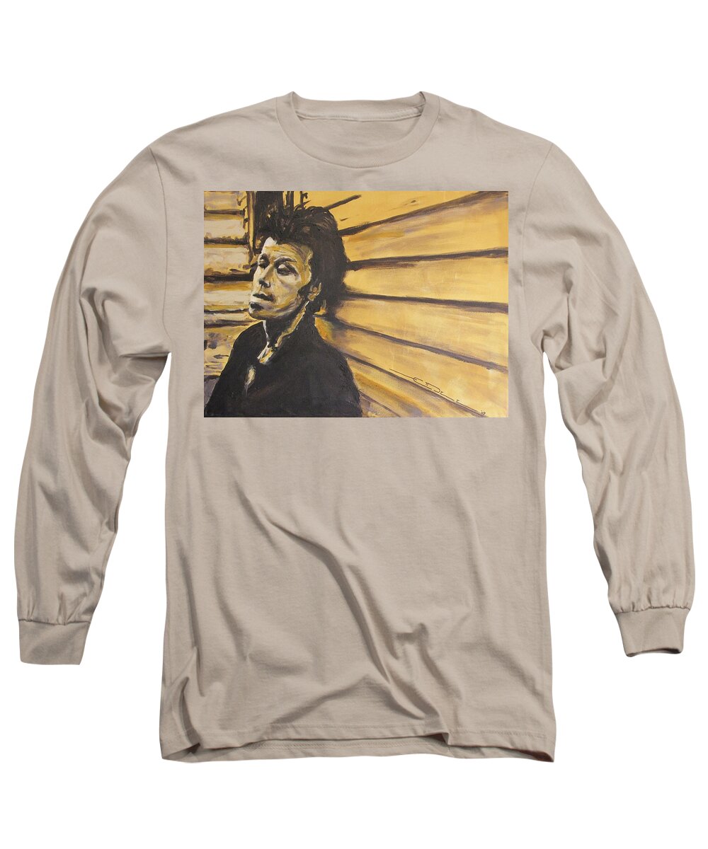 Tom Waits Long Sleeve T-Shirt featuring the painting Tom Waits by Eric Dee