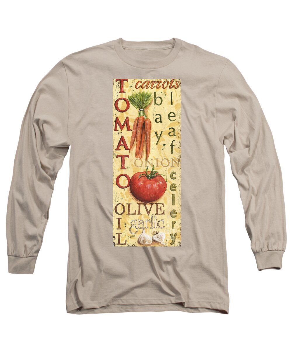 Kitchen Long Sleeve T-Shirt featuring the painting Tomato Soup by Debbie DeWitt