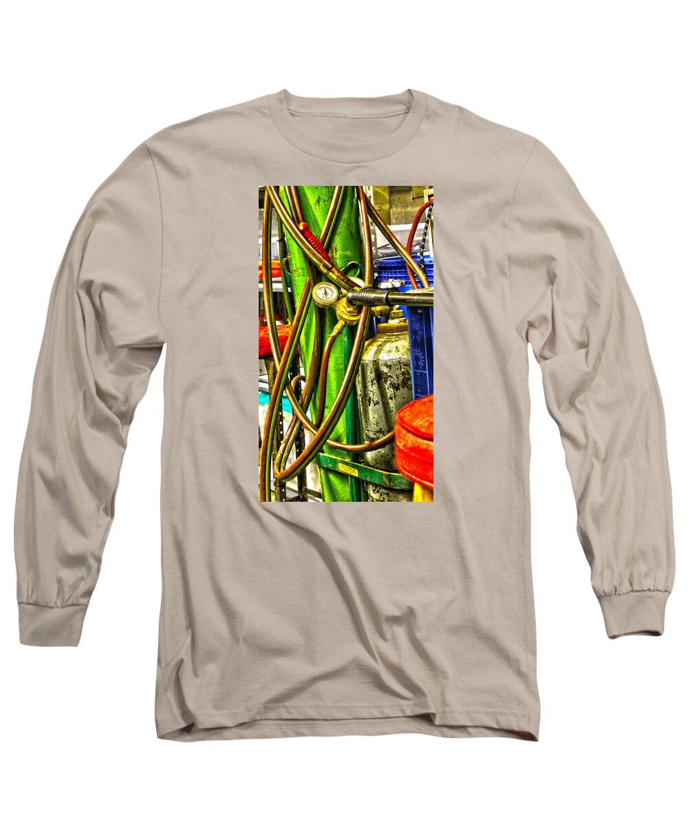 Abstract Long Sleeve T-Shirt featuring the photograph Torch Me by David Ralph Johnson