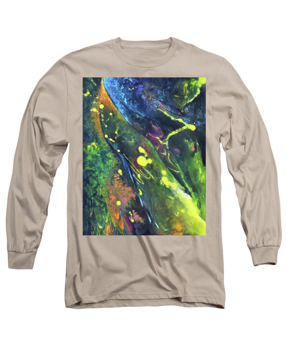 Transit Long Sleeve T-Shirt featuring the painting Transit by Marc Dmytryshyn