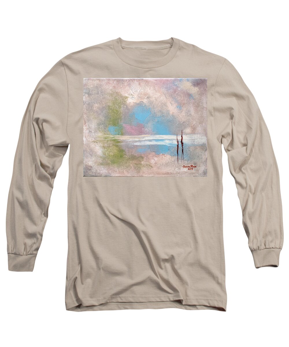 Abstract Long Sleeve T-Shirt featuring the painting Transitory by Judith Rhue