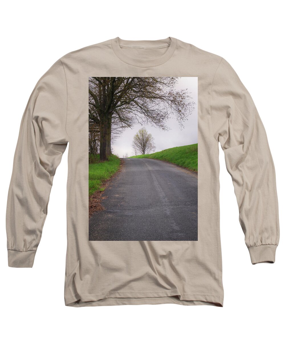 Shelburne Falls Massachusetts Long Sleeve T-Shirt featuring the photograph Tree On A Hill by Tom Singleton