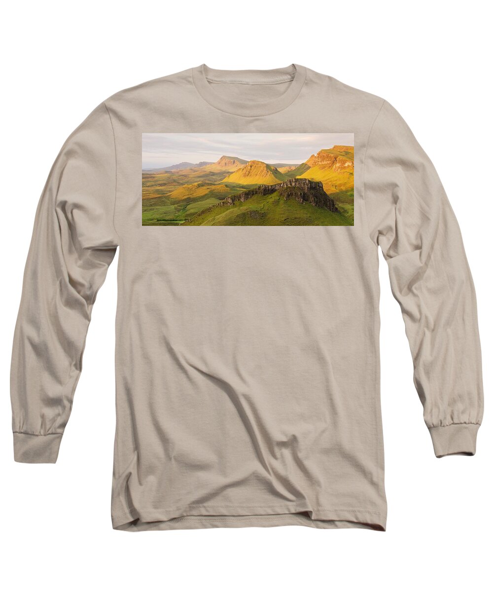 Isle Of Skye Long Sleeve T-Shirt featuring the photograph Trotternish Summer Panorama by Stephen Taylor