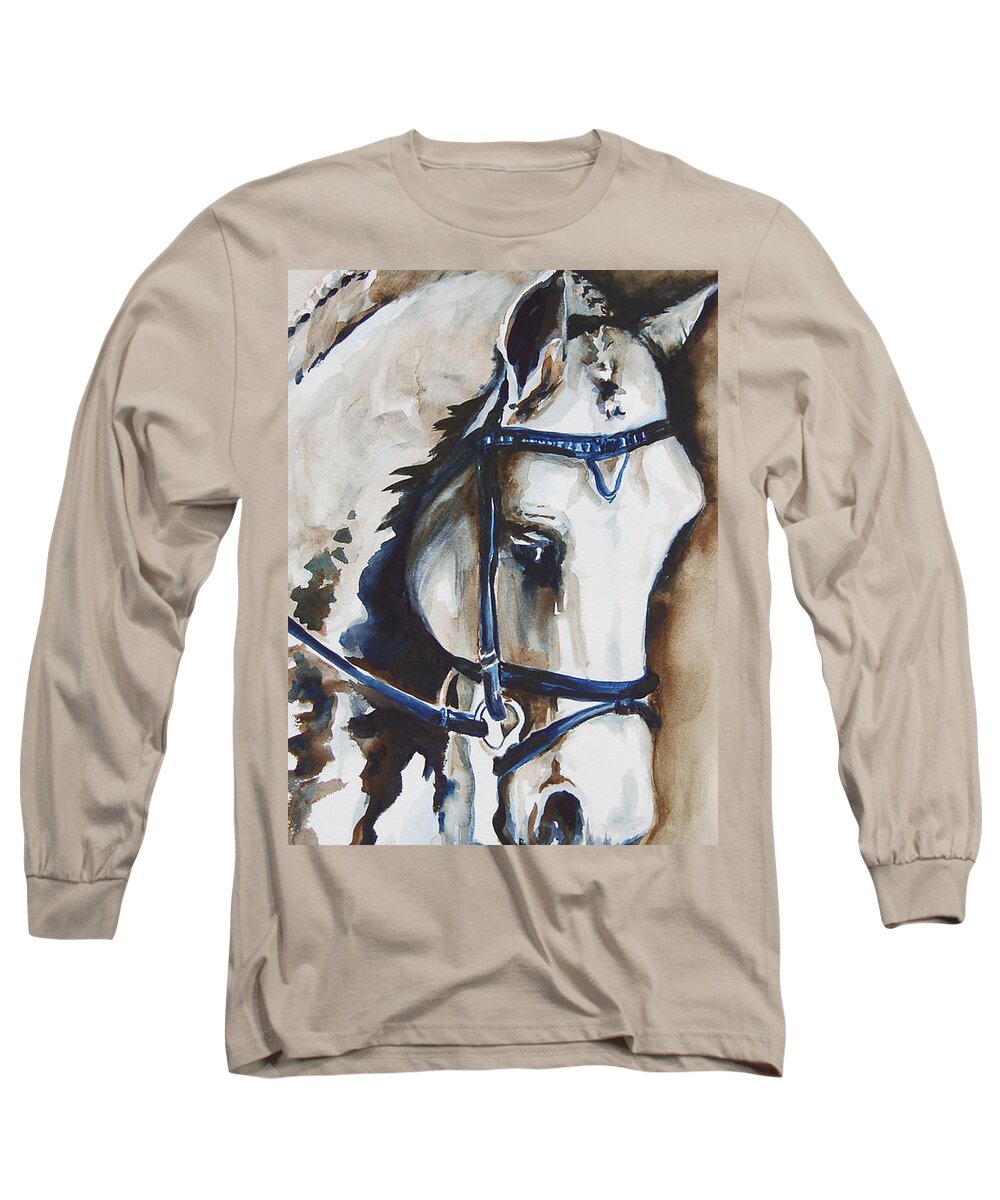 Equestrian Long Sleeve T-Shirt featuring the painting Troubadour by Johnnie Stanfield