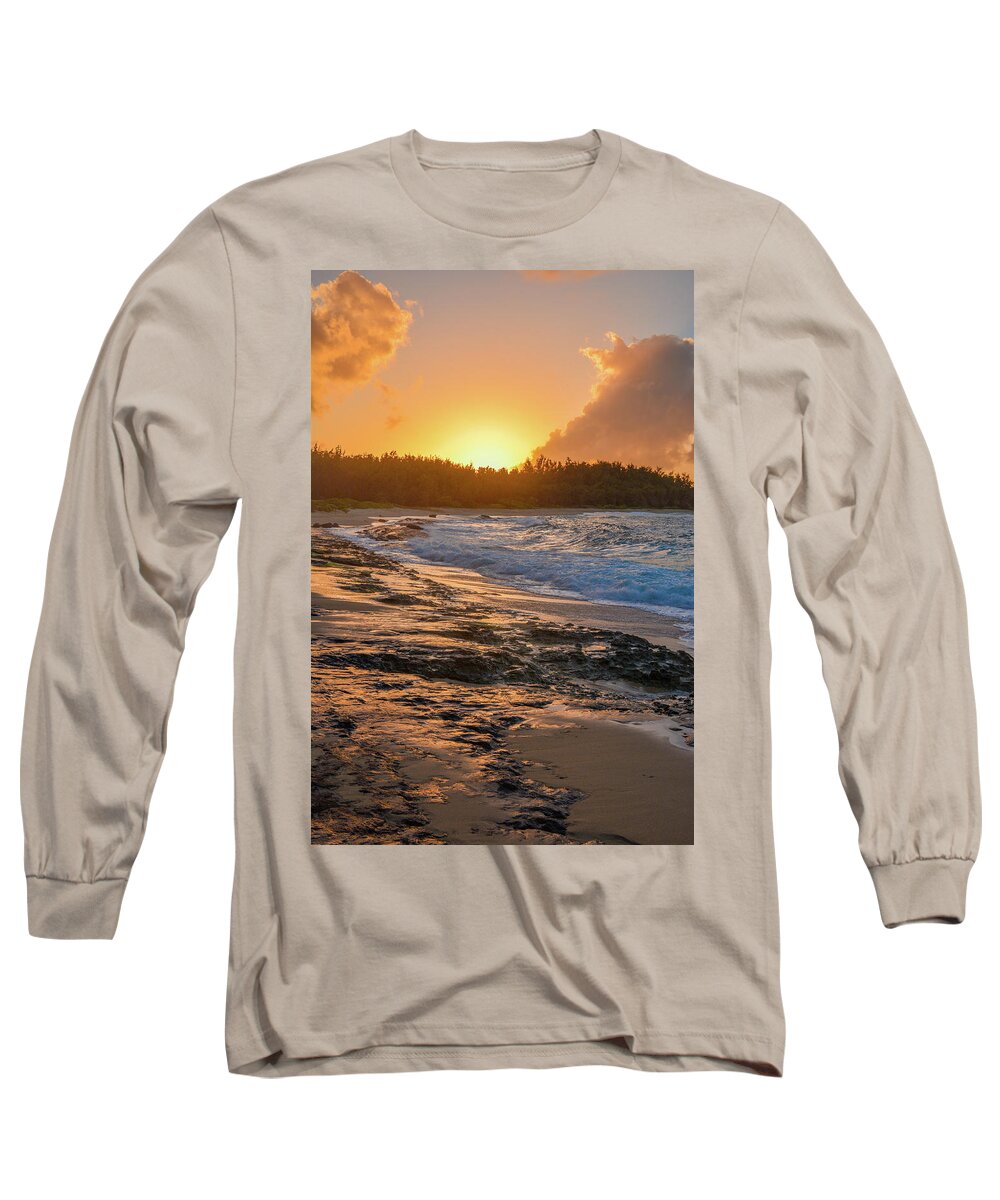 Seascape Long Sleeve T-Shirt featuring the photograph Turtle Bay Sunset 3 by Jason Brooks