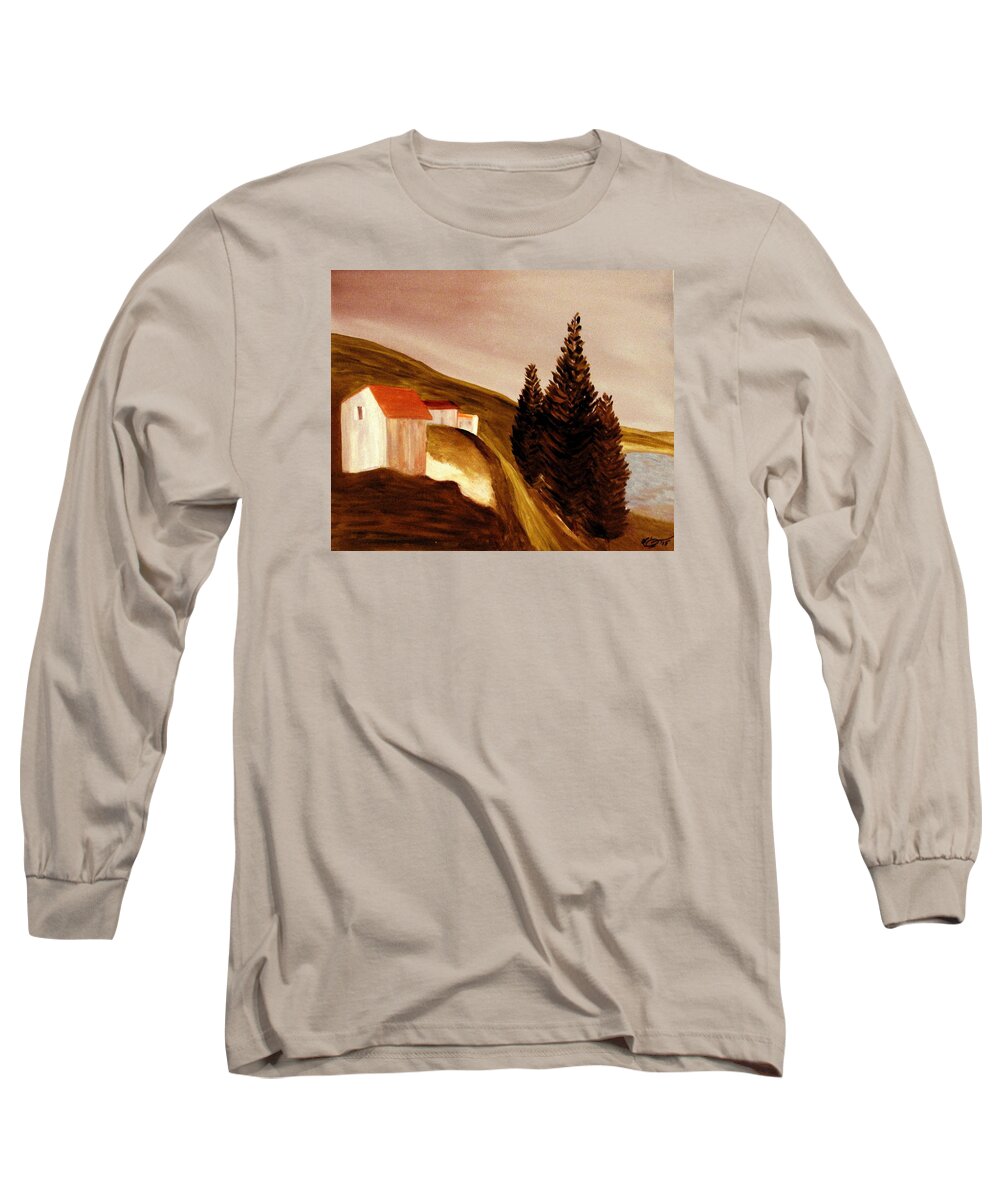 Landscape Long Sleeve T-Shirt featuring the painting Twilight by Bill OConnor