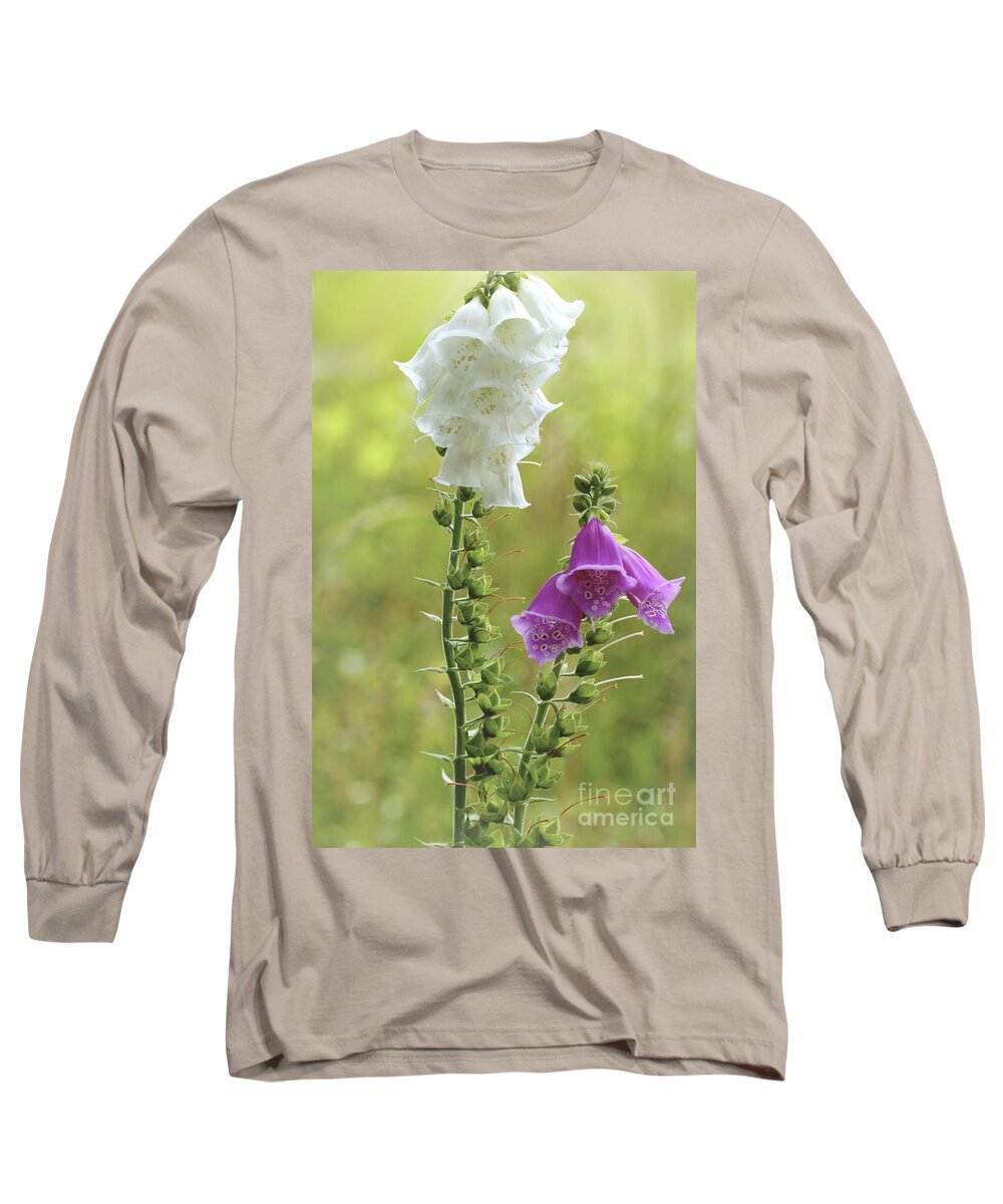 Digitalis Long Sleeve T-Shirt featuring the photograph Twin Foxgloves by Baggieoldboy
