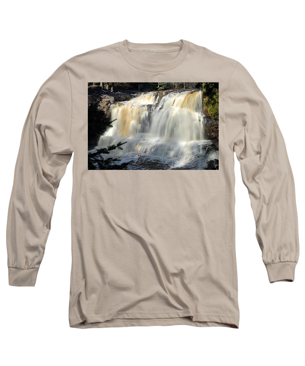 Gooseberry Falls State Park Long Sleeve T-Shirt featuring the photograph Upper Falls Gooseberry River by Larry Ricker