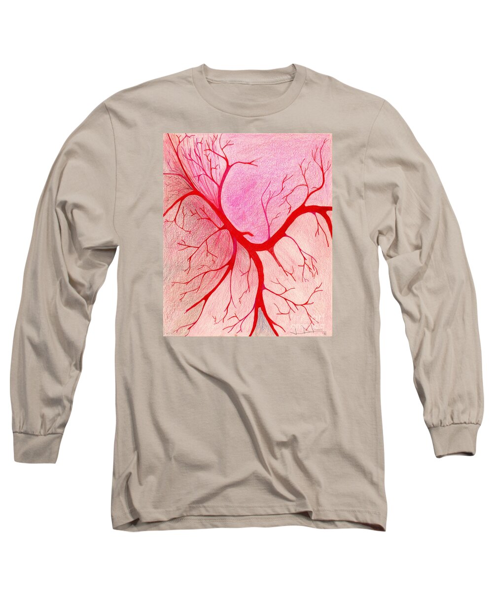 Blood Long Sleeve T-Shirt featuring the drawing Veins Within by George D Gordon III