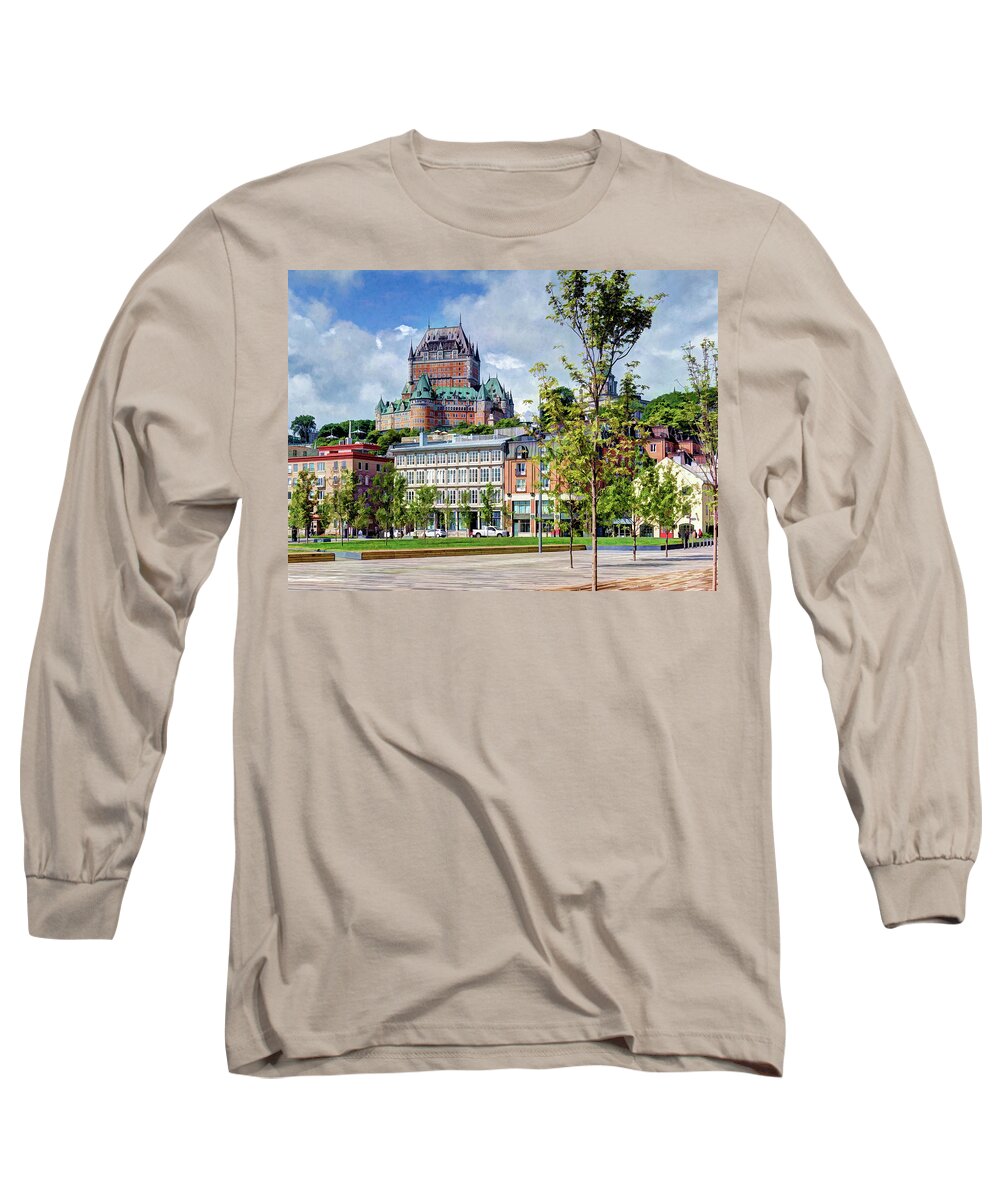 Quebec City Long Sleeve T-Shirt featuring the photograph Vieux-Port by David Thompsen