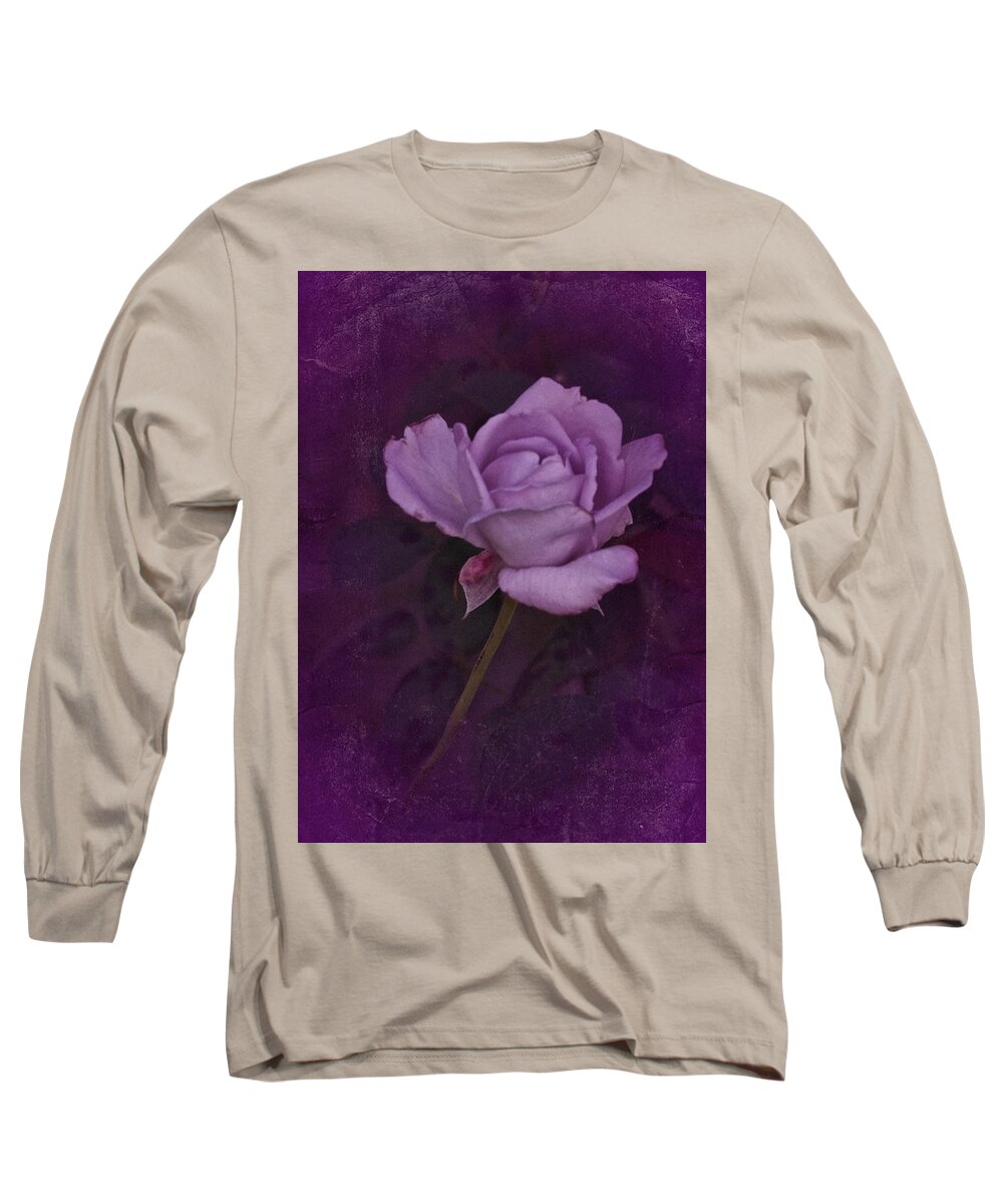 Purple Rose Long Sleeve T-Shirt featuring the photograph Vintage August Purple Rose by Richard Cummings