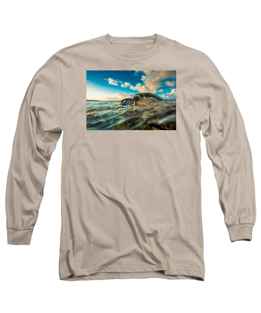Sea Turtle Long Sleeve T-Shirt featuring the photograph Water Player Turtle by Leonardo Dale