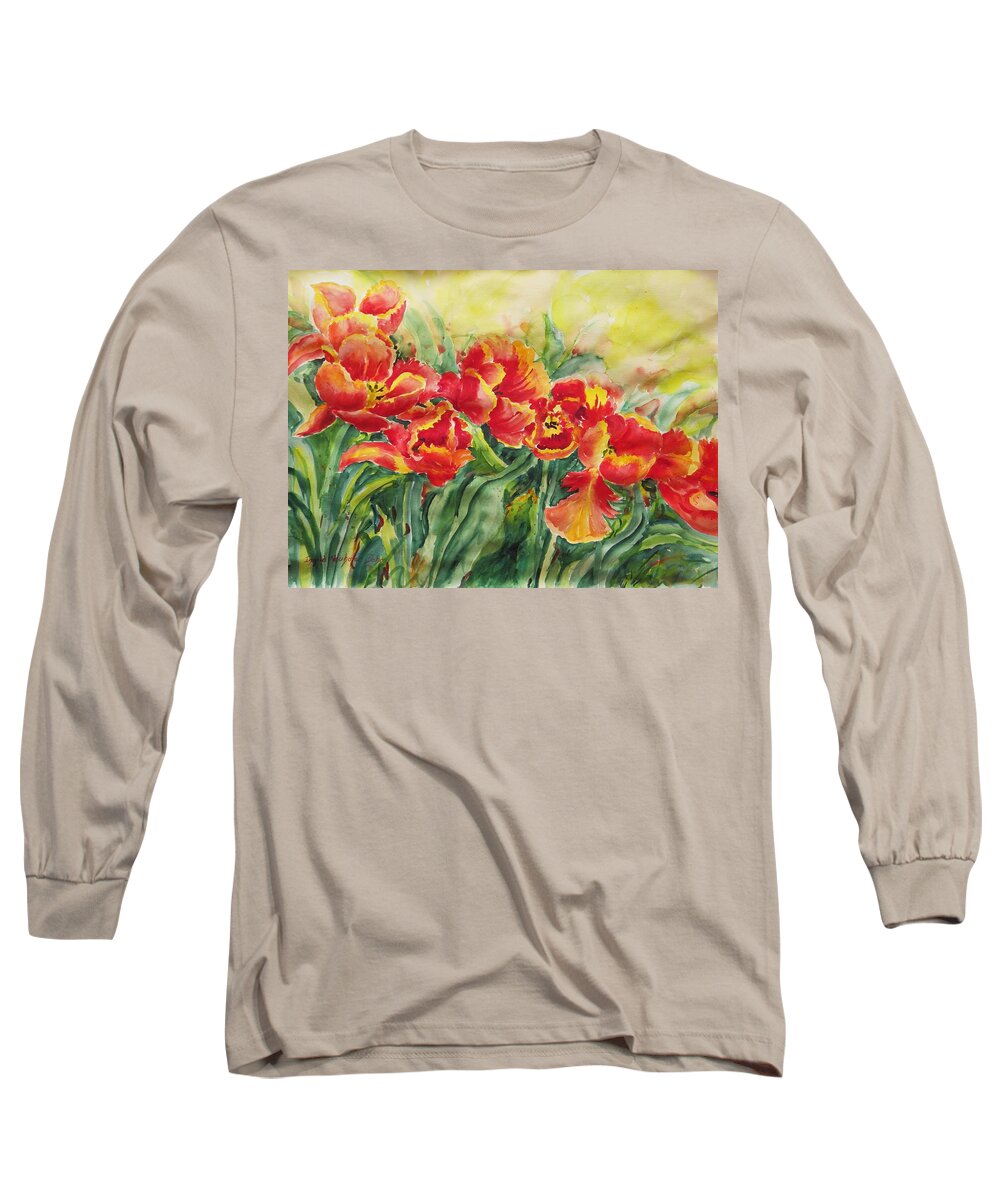 Flowers Long Sleeve T-Shirt featuring the painting Watercolor Series No. 241 by Ingrid Dohm
