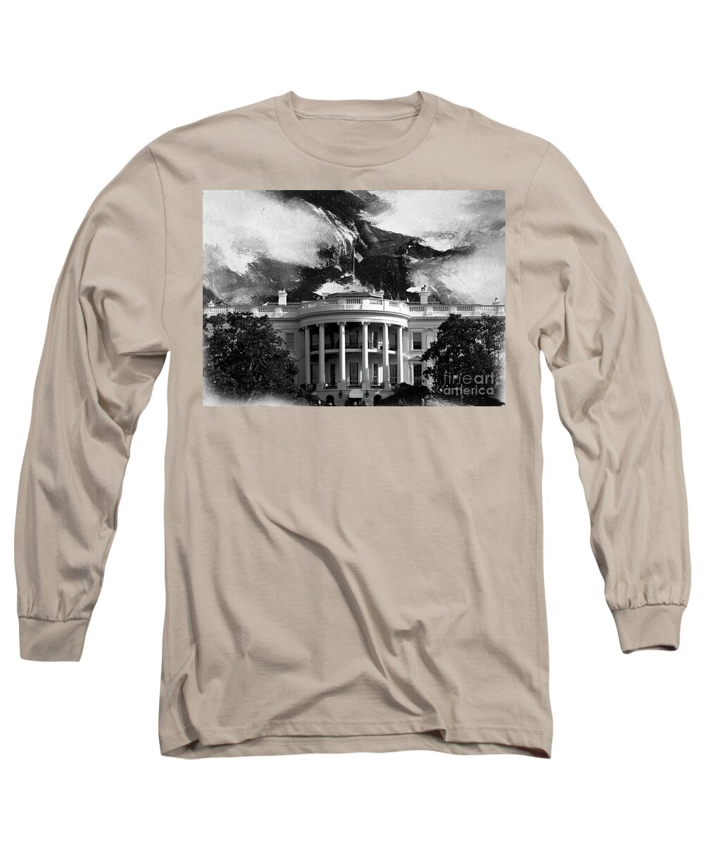 White House Long Sleeve T-Shirt featuring the painting White House 002 by Gull G