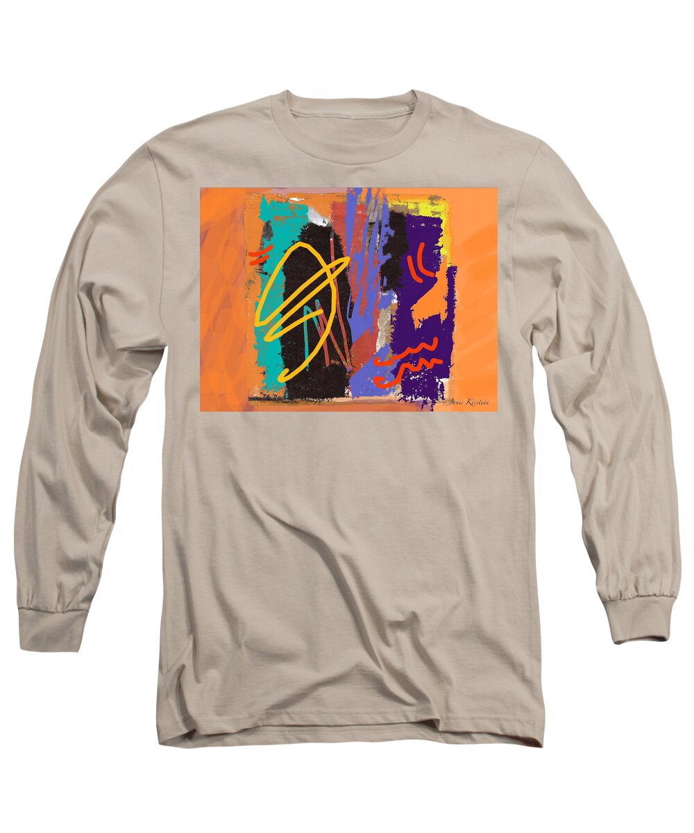 Abstract Long Sleeve T-Shirt featuring the mixed media Wild and Wicked 4 by Janis Kirstein
