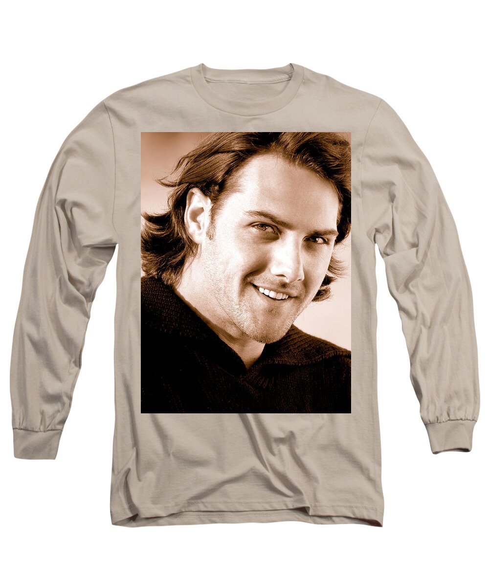 Handsome Long Sleeve T-Shirt featuring the photograph Wild Smile by Gunther Allen
